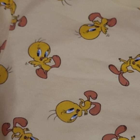 Looney Tunes Tweety Bird Sweatshirt Crew Neck All Over Print Cotton Blend Sz S - Picture 2 of 7